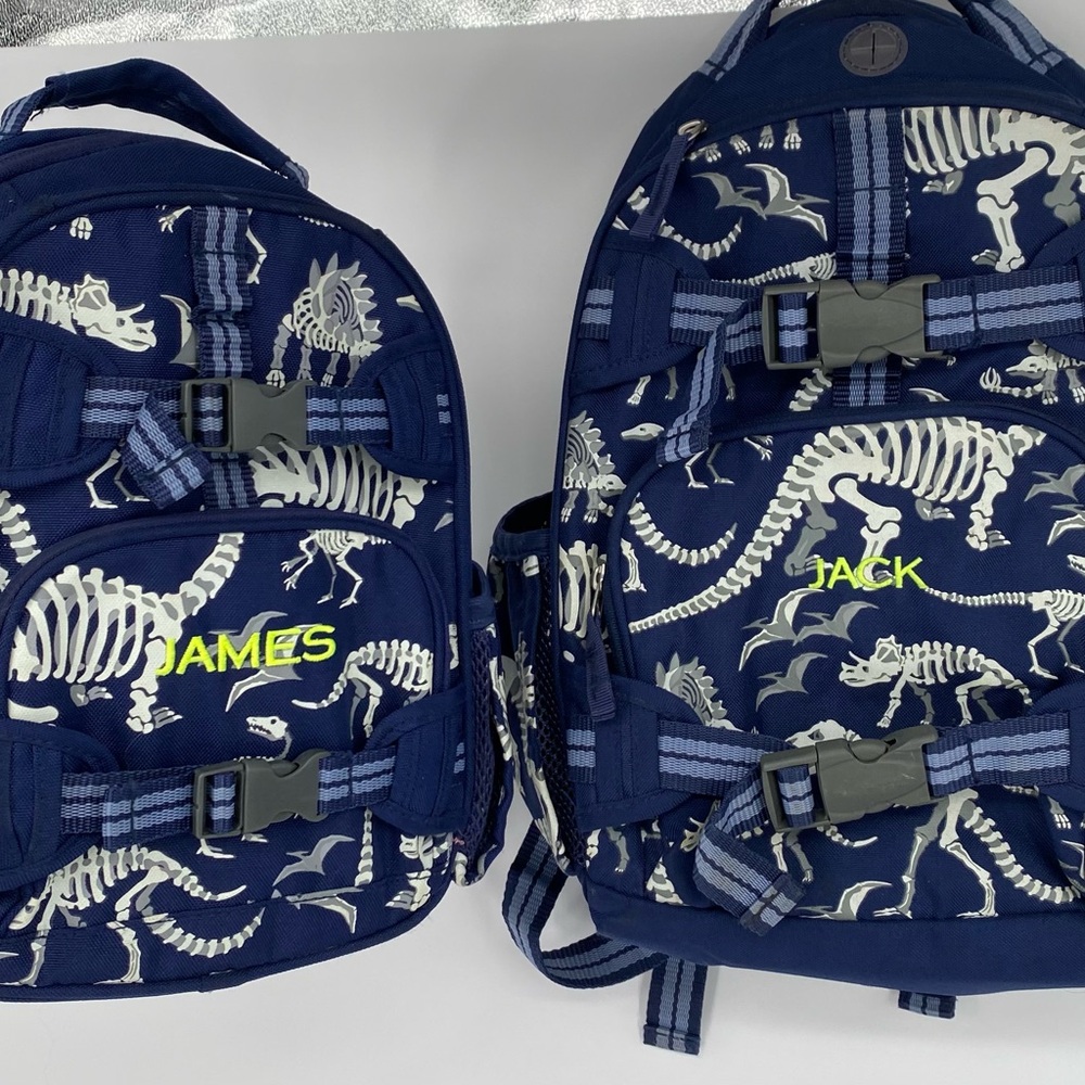 Pottery Barn Mackenzie Navy Dinosaur Bones Glow-in-the-Dark Backpack Mini Small
